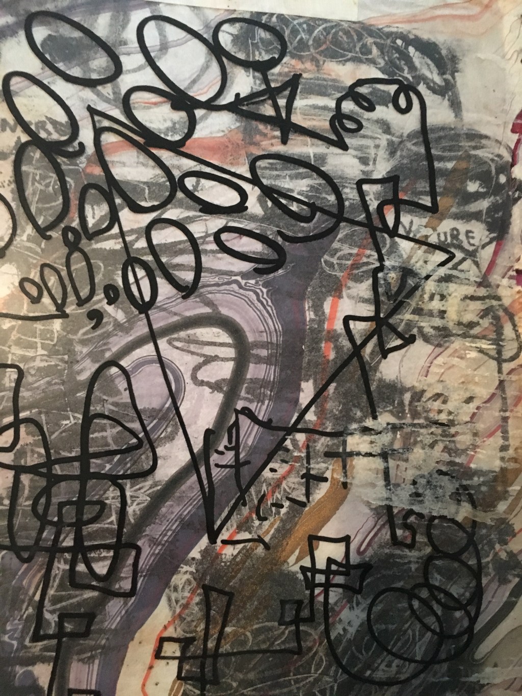 $300 Abstract lithograph. 11'' x 9''.